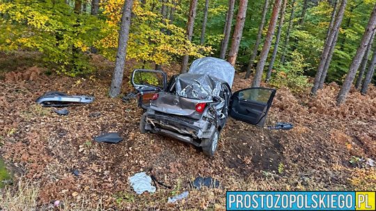 Tragedia w Zagwiździu. Dwie młode osoby nie żyją po uderzeniu auta w drzewo