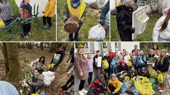 Uczniowie z Tarnowa Opolskiego sprzątali las i tworzyli „Eko postanowienia”. Lekcja ekologii w praktyce