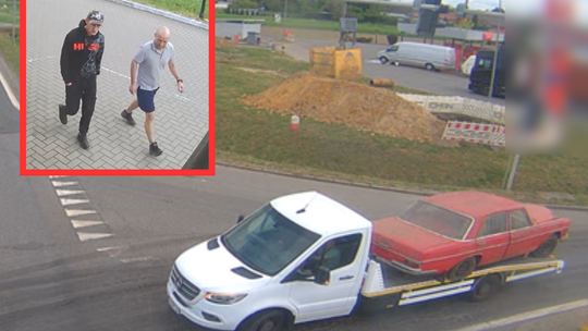 Z garażu w Opolu zniknął zabytkowy Mercedes. Policja publikuje wizerunek podejrzanych