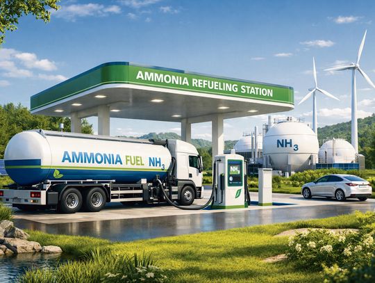 Schemat silnika spalinowego zasilanego amoniakiem z domieszką wodoru