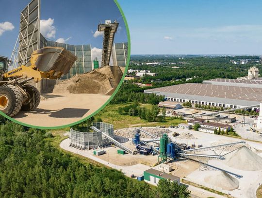 Linia technologiczna do recyklingu betonu w zakładzie Heidelberg Materials Polska w Dąbrowie Górniczej.