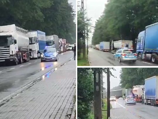 Ciężarówka w rowie. DK 46 zablokowana, wypadek w Grodźcu koło Ozimka