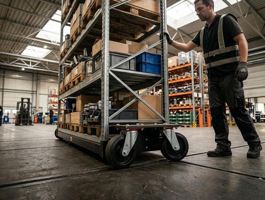 Ciężkie maszyny i regały mobilne - kółka obrotowe do dużych obciążeń w praktyce