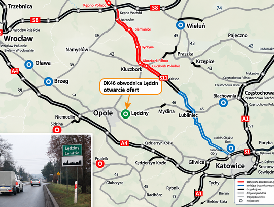 Dziewięć firm chce wybudować obwodnicę Lędzin. GDDKiA otrzymała oferty