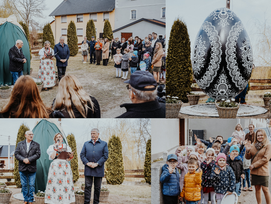 Gigantyczna kroszonka w Dębiu – niemal 3-metrowa ozdoba wielkanocna z tradyjnymi wzorami śląskimi