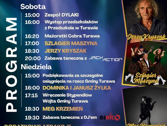Scena plenerowa podczas Dni Gminy Turawa — koncerty, animacje i tłumy mieszkańców na placu przy Urzędzie Gminy.