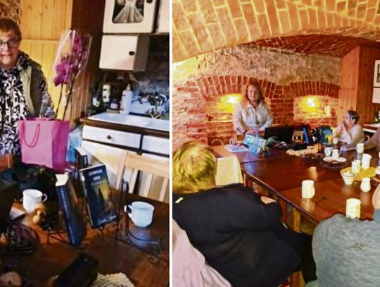 Uczniowie klasy VIII podczas lekcji bibliotecznej o patriotyzmie w bibliotece w Nakle