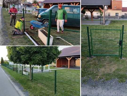 Nowe ogrodzenie wokół placu zabaw i wiaty biesiadnej w Raszowej