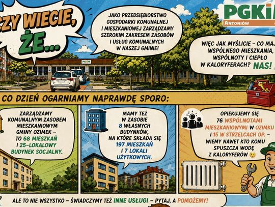 Ilustracja przedstawiająca komiksowego Stefana Komunalnika – bohatera cyklu PGKiM
