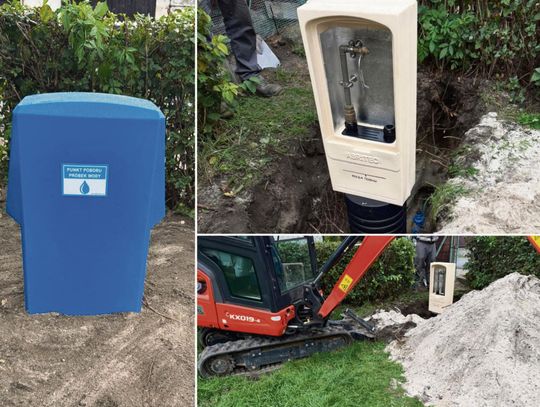 Szafka do poboru próbek wody zamontowana w gminie Tarnów Opolski