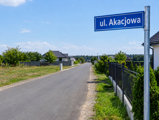 Nowa ulica Akacjowa w Walidrogach w gminie Tarnów Opolski