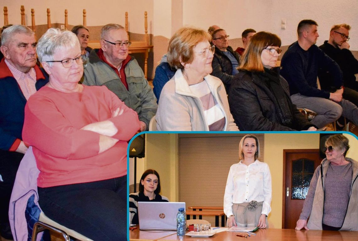 Puste krzesła podczas zebrania wiejskiego w Dylakach, symbolizujące brak chętnych do rady sołeckiej