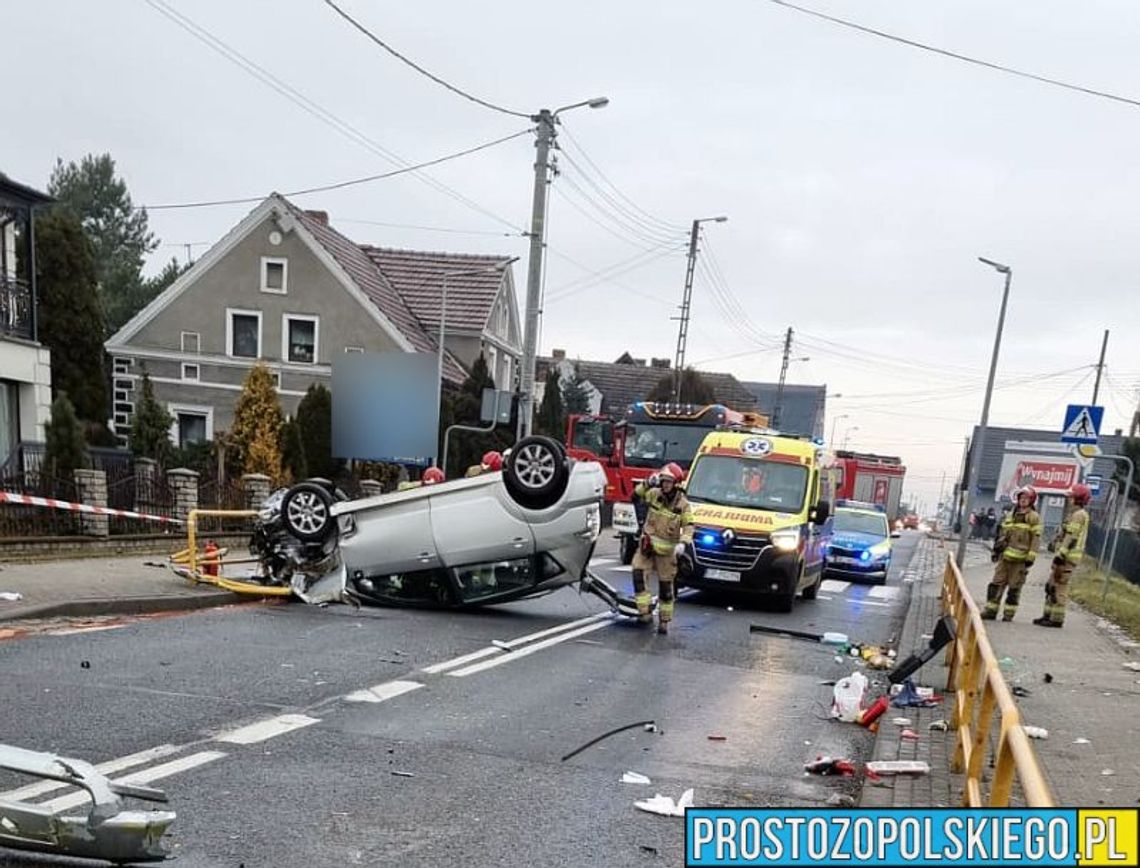 Groźny wypadek na ul. Krapkowickiej w Źlinicach