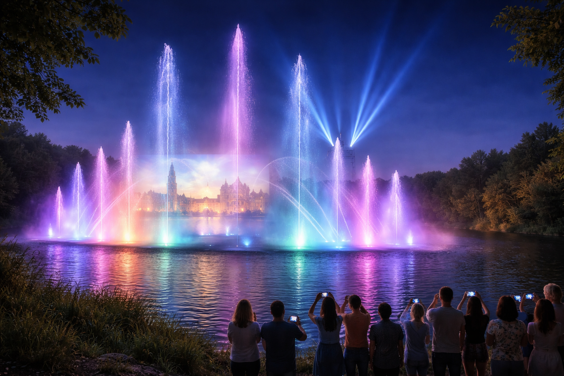 Multimedialna fontanna na Stawie Zamkowym