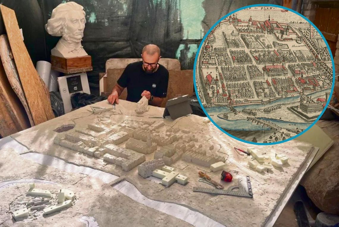 Na opolskim Rynku powstaje wyjątkowa makieta starego Opola. Brązowy model miasta z XVII/XVIII w. już w przygotowaniu Model glinianej makiety przedstawiającej historyczne Opole z XVII/XVIII wieku, przygotowywany do odlewu z brązu