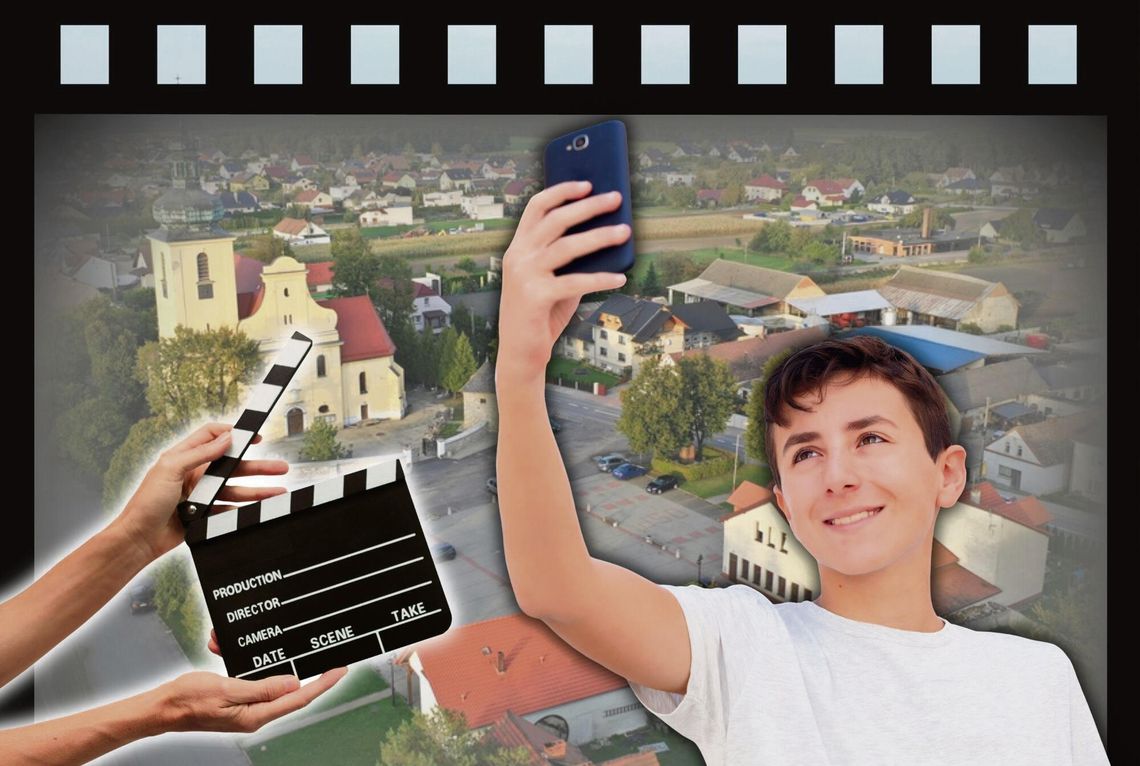 Nastolatek nagrywa film telefonem w gminie Tarnów Opolski na konkurs dla młodzieży