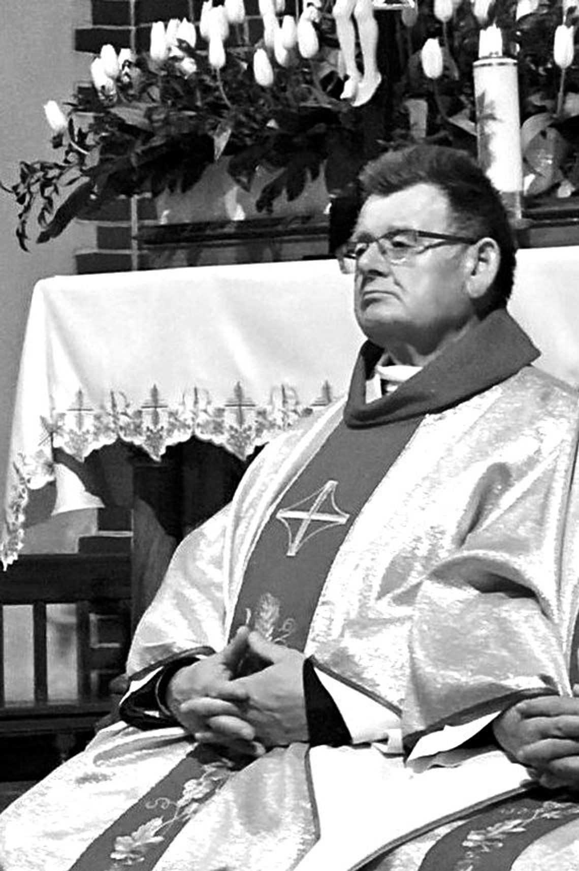 Portret ks. Jana Czeredy, długoletniego proboszcza parafii św. Jana Chrzciciela w Zimnicach Wielkich