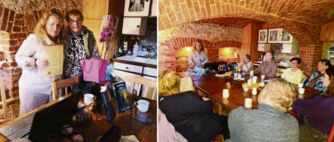 Uczniowie klasy VIII podczas lekcji bibliotecznej o patriotyzmie w bibliotece w Nakle