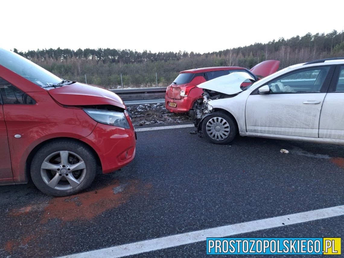 Poranne utrudnienia na A4. Karambol pięciu pojazdów pod Opolem Poranne utrudnienia na A4. Karambol pięciu pojazdów pod Opolem