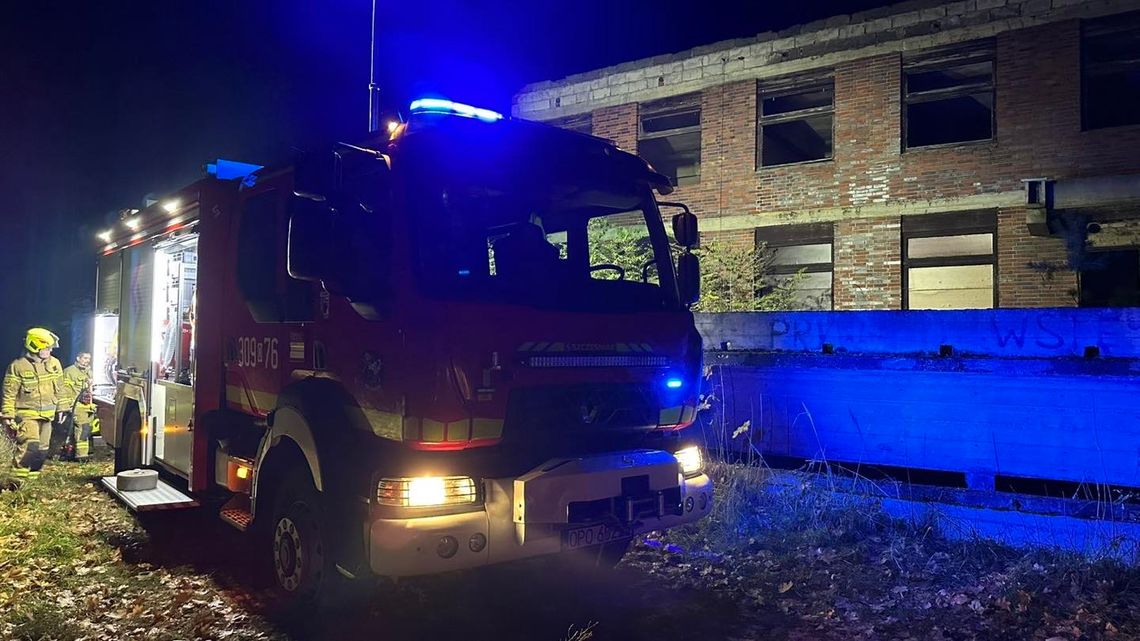 Pożar na terenie niedoszłego basenu w Ozimku Pożar na terenie niedoszłego basenu w Ozimku