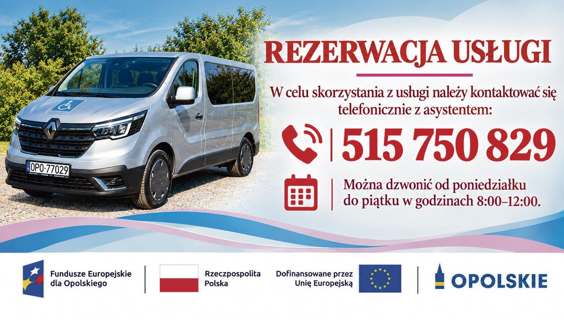 Samochód do transportu door-to-door dla seniorów i osób z niepełnosprawnościami w gminie Dąbrowa. Usługa rusza 2 listopada.