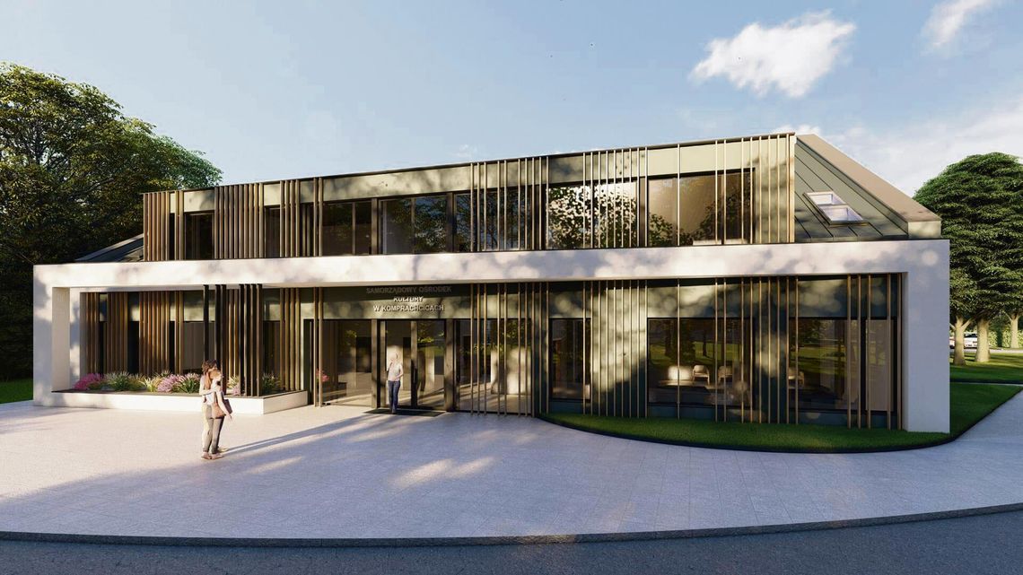 Ruszyła modernizacja ośrodka kultury Samorządowy Ośrodek Kultury w Komprachcicach w trakcie modernizacji