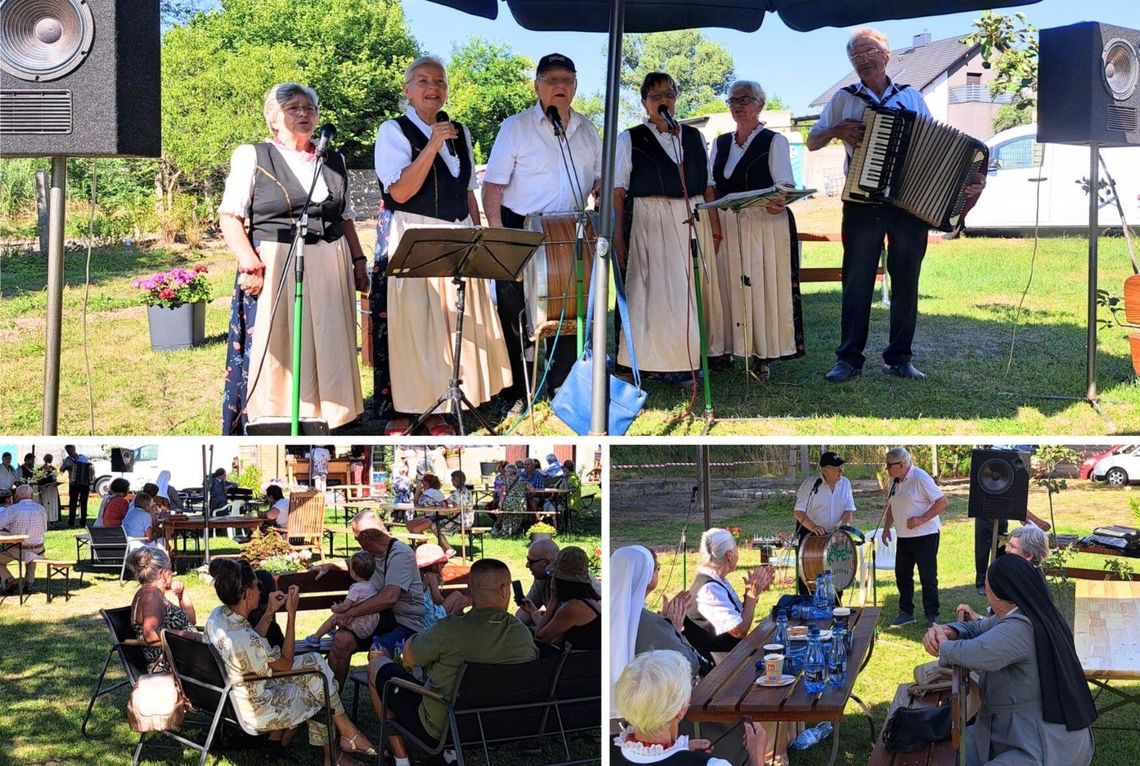 Śpiewali razem przy kawie i domowym cieście. Muzyczne popołudnie w Przyworach Koncert muzyki ludowej w ogrodzie Kafej&Kołoczyk w Przyworach – występ Kapeli Nieznana i publiczność