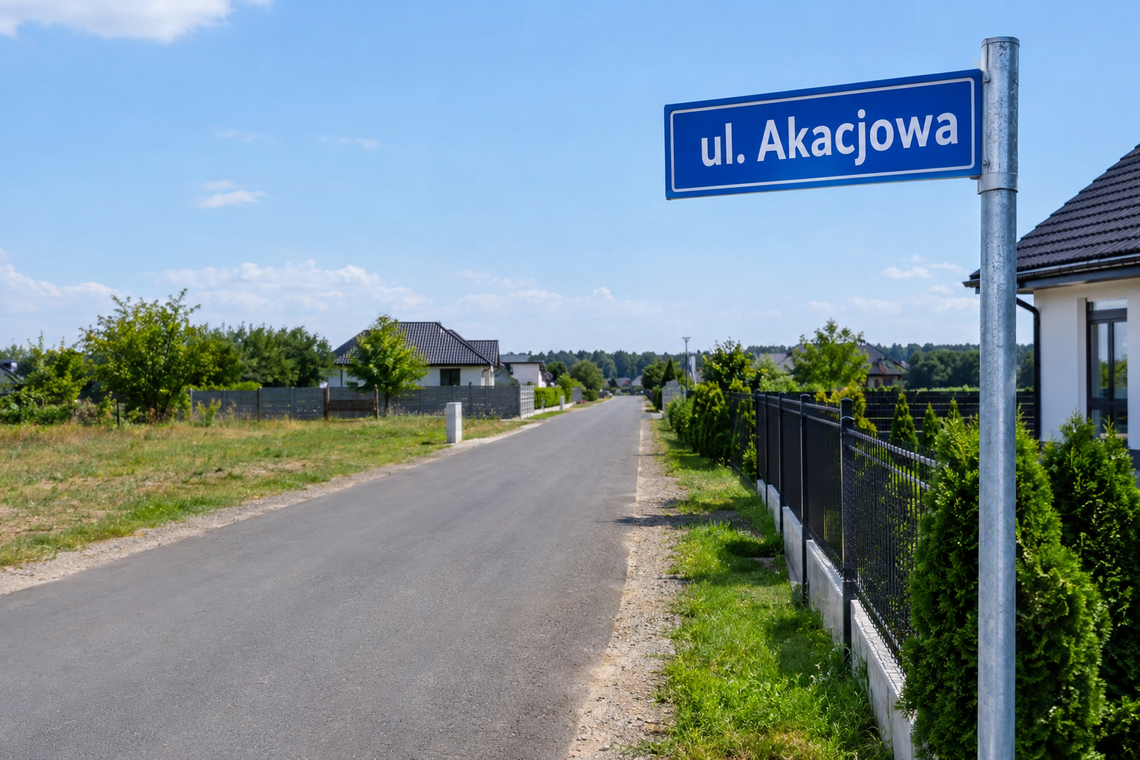 Walidrogi mają nową ulicę. Radni zdecydowali o nazwie Akacjowa Nowa ulica Akacjowa w Walidrogach w gminie Tarnów Opolski