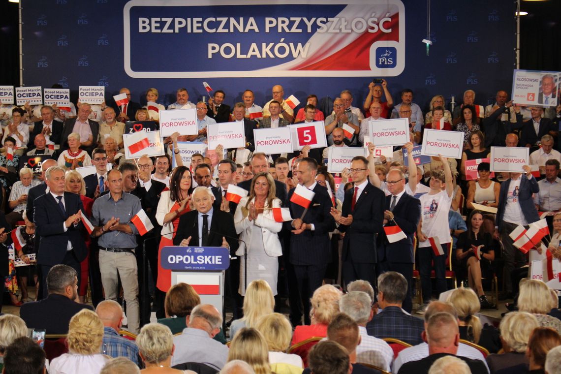 [ZDJĘCIA] Jarosław Kaczyński w Opolu: mówił o Tusku, bezpieczeństwie i wizach